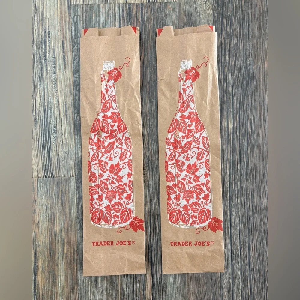 Trader Joe’s Empty Paper Shopping Grocery Bags (9), Wine Bags (2) Various Styles